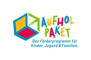 Logo Aufholpaket. Das Förderprogramm für Kinder, Jugend und Familien.